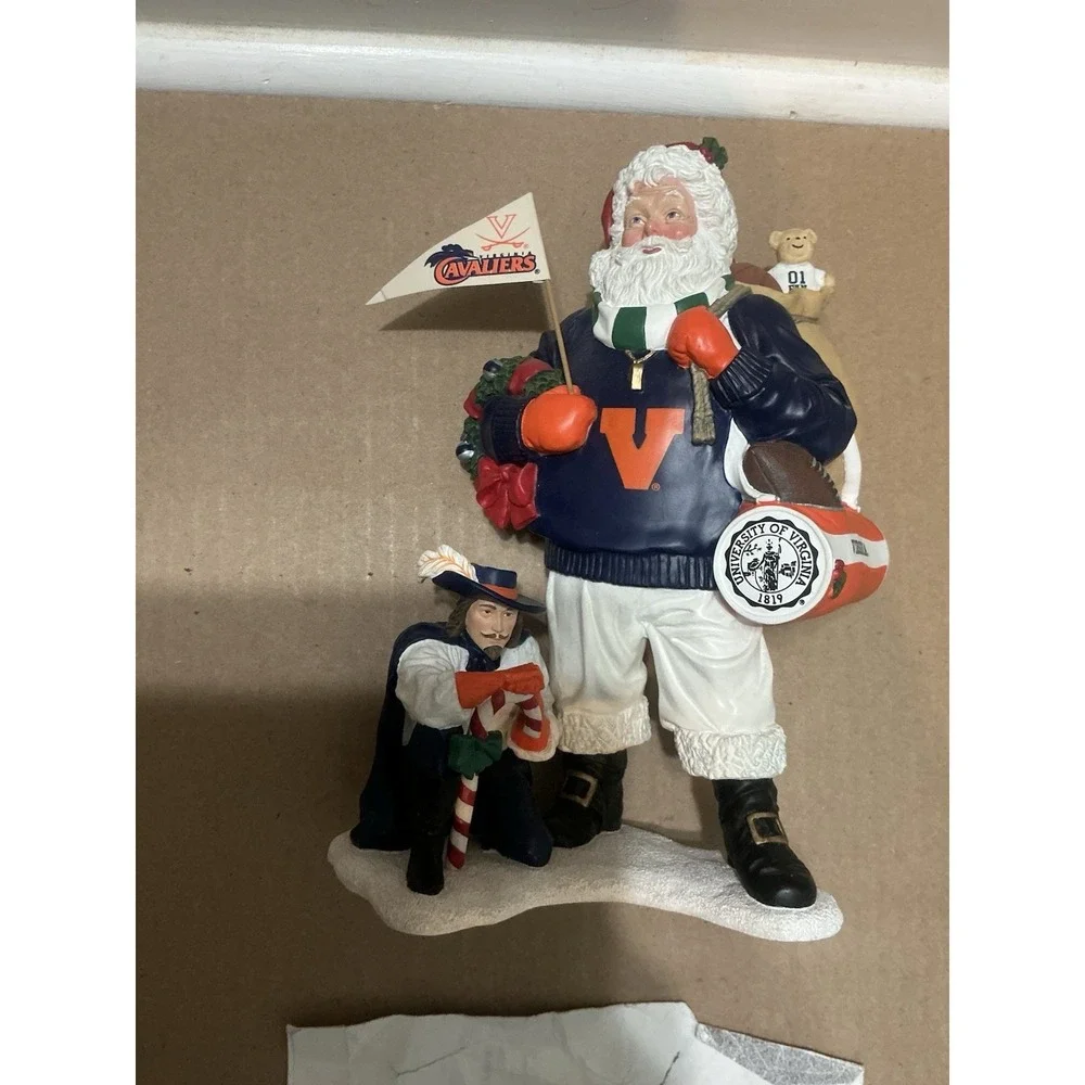 University Of Virginia, The Cavaliers SANTA Figurine Danbury Mint 9